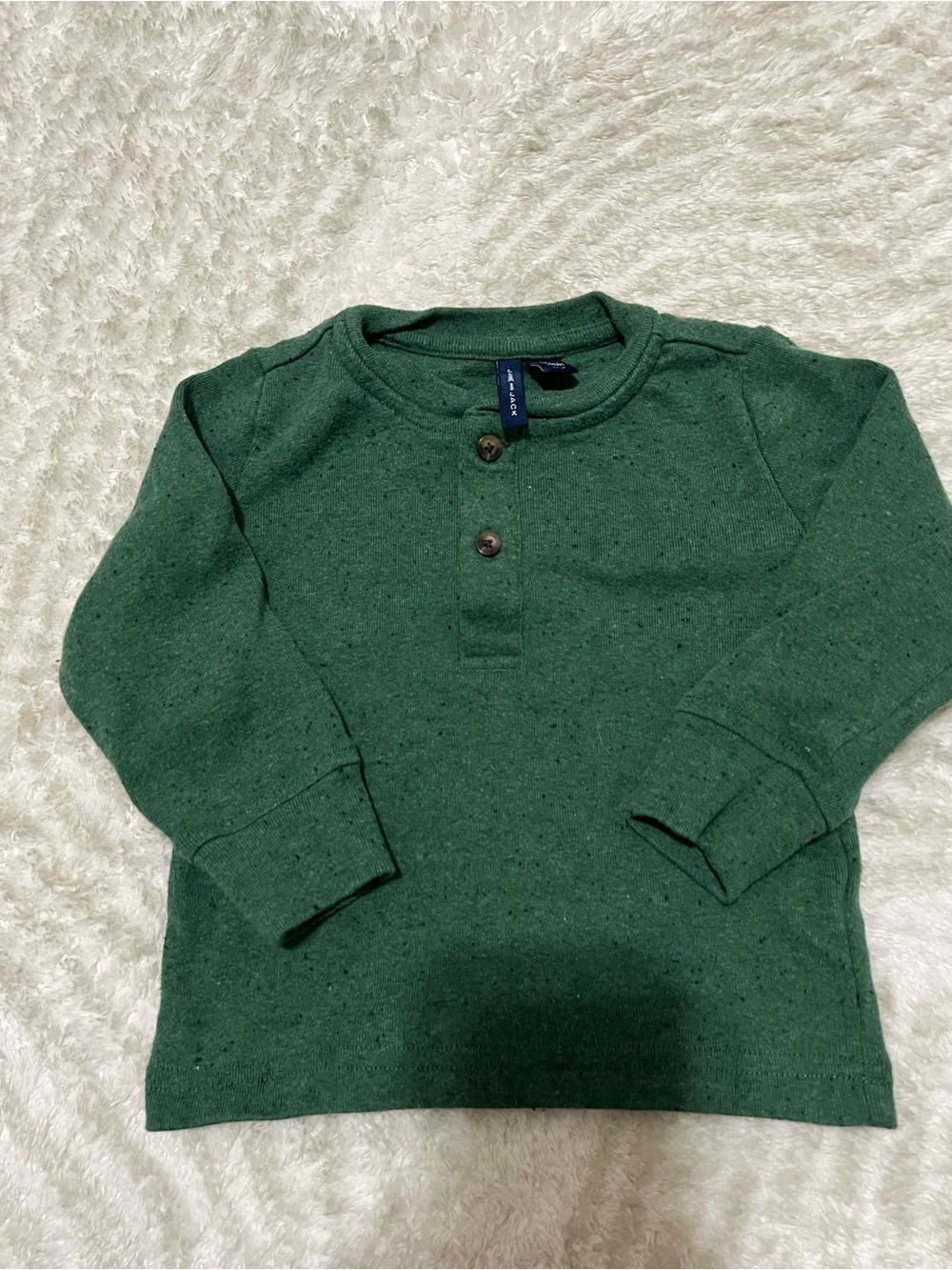 Janie and Jack Dark Green Long-Sleeve Henley Top